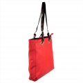 9033 - RED  LEATHER SHOPPING BAG